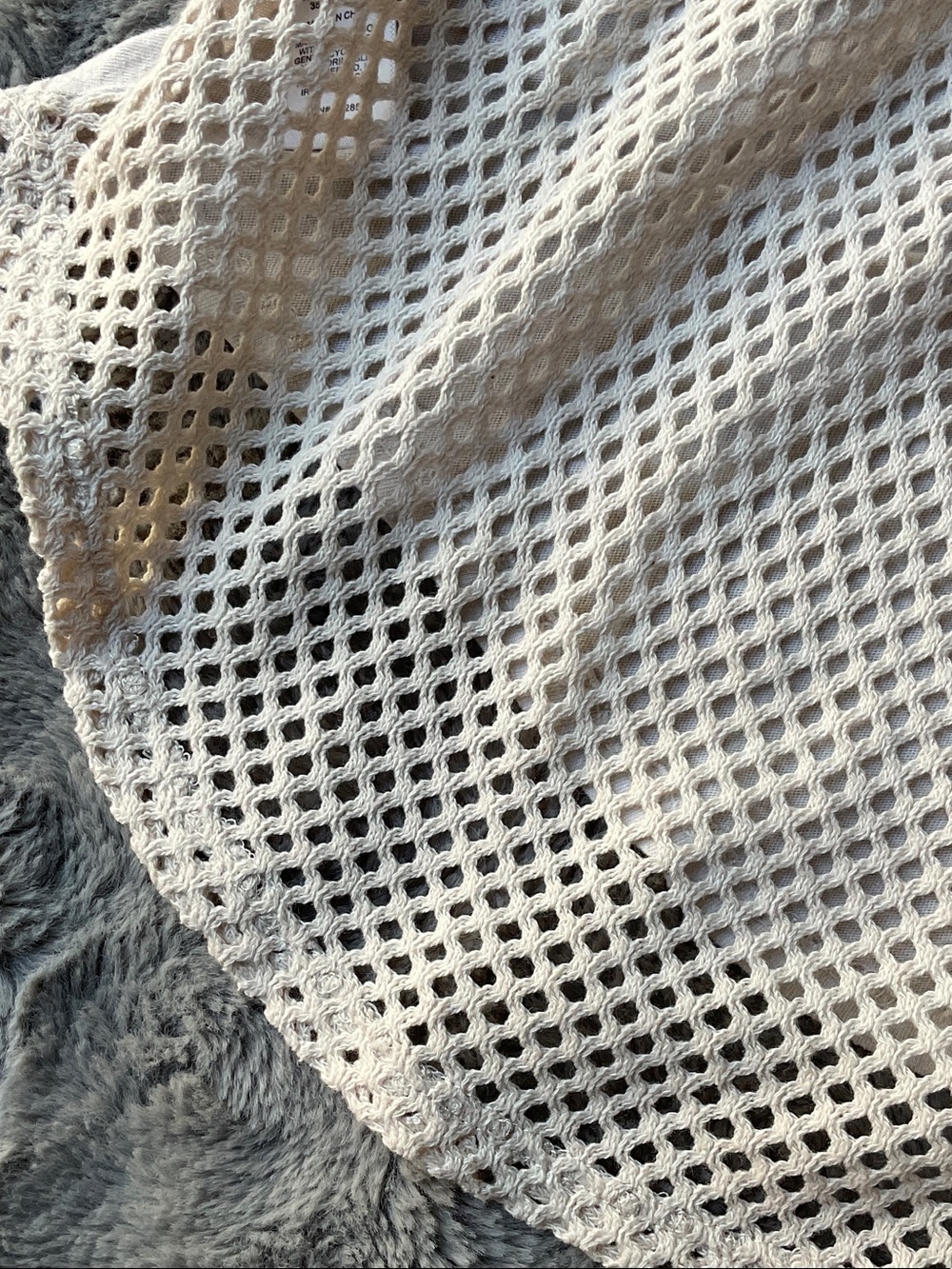 Express Cream Crochet-Back Racerback Tank - Picture 5 of 5